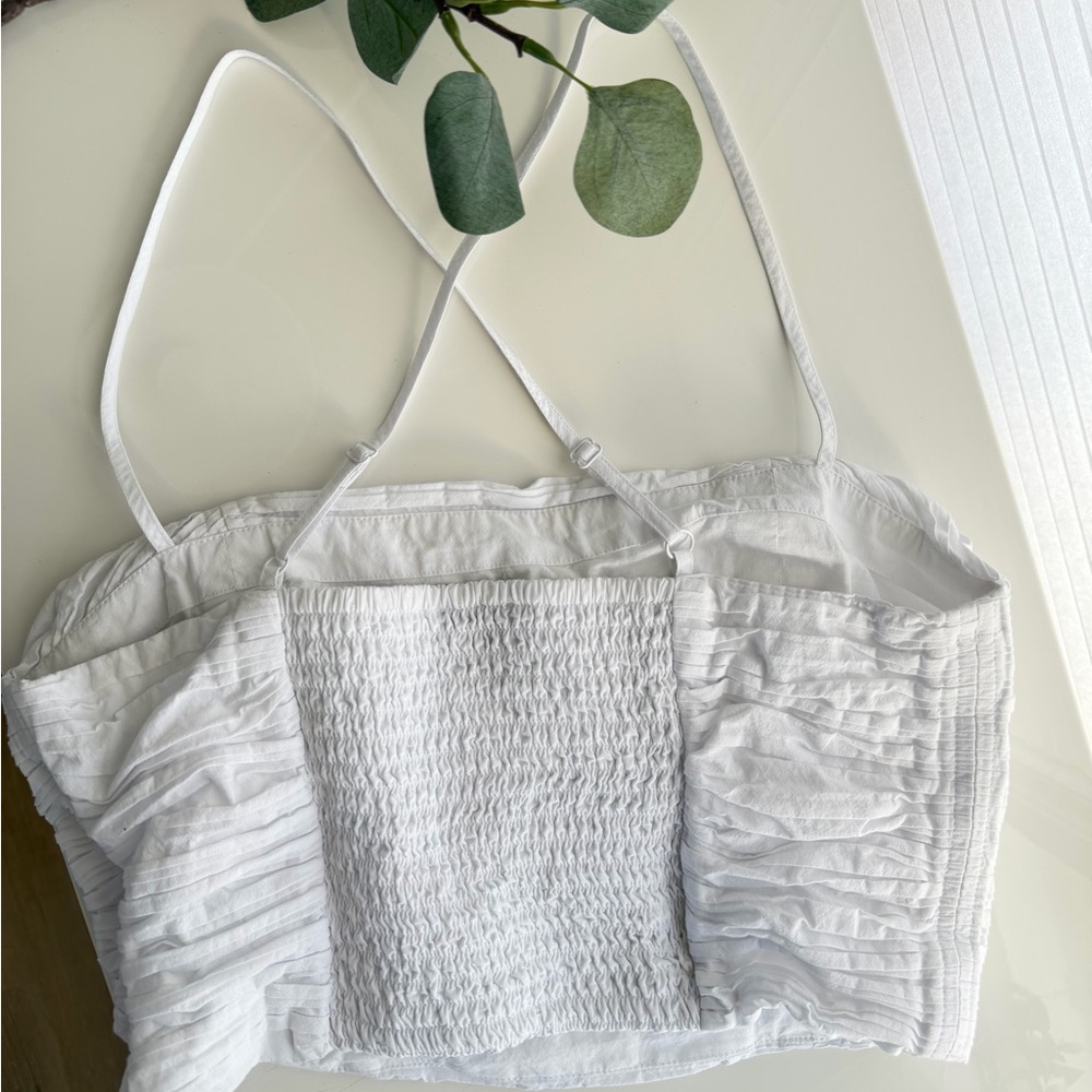 NWOT Madewell Poplin Ruched Crop Women's Top S - Picture 5 of 8